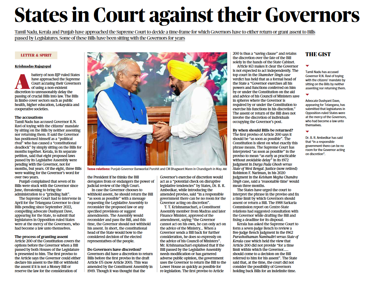 Text and Context - States in Court against their Governors