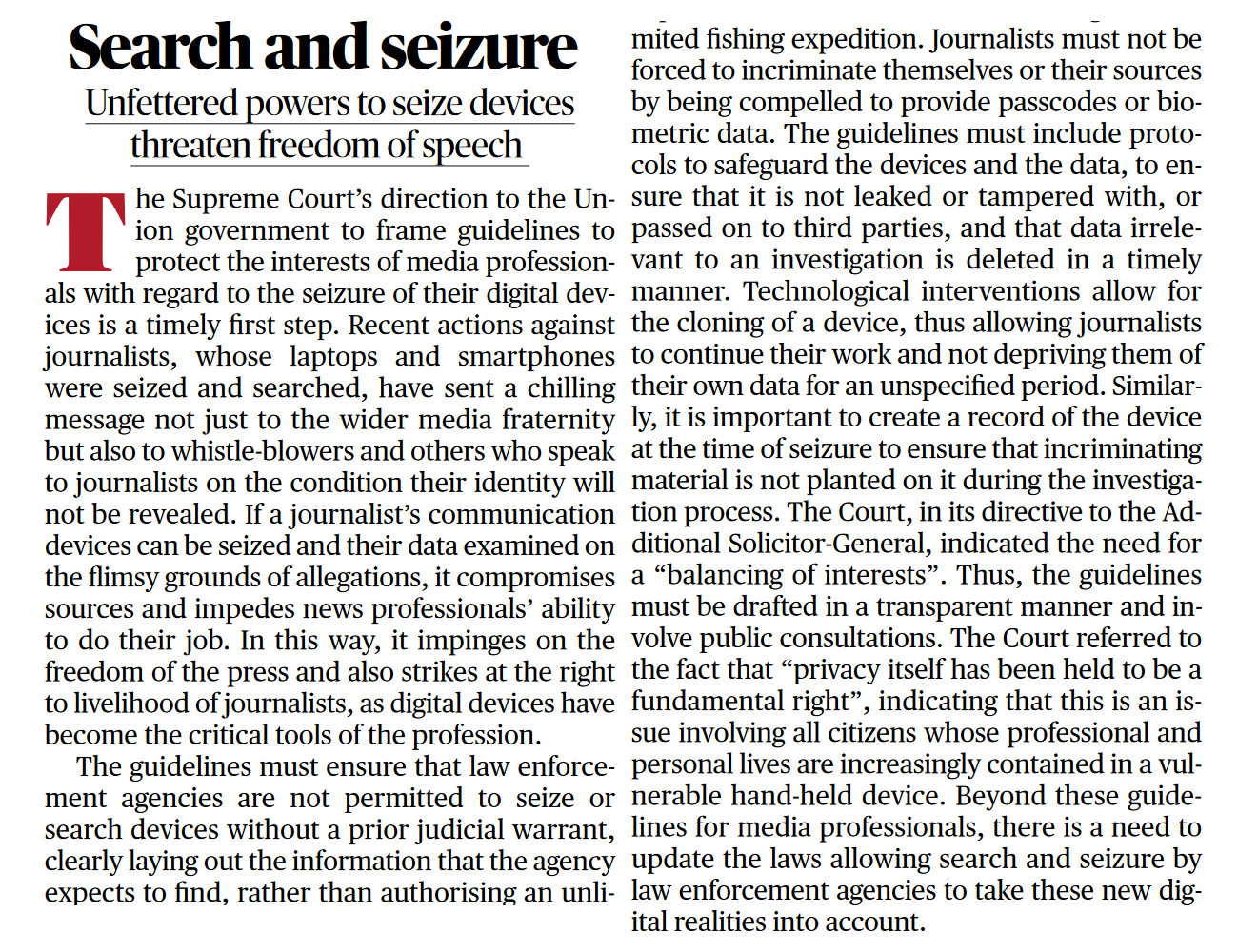 Search and seizure - Page No.6, GS 2