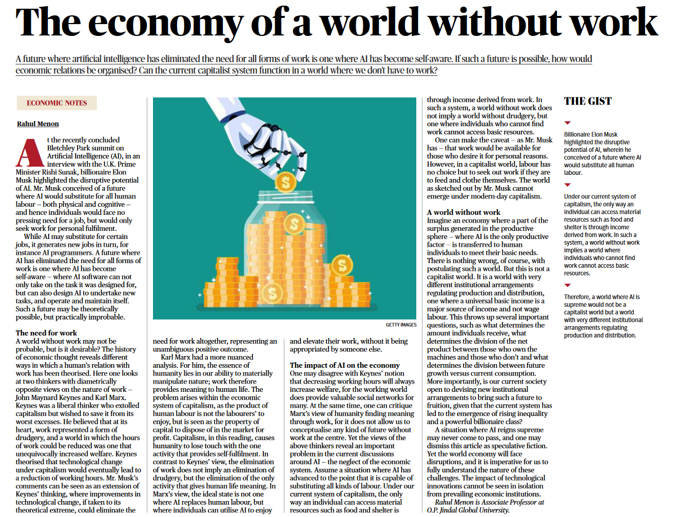 Text and Context - The economy of a world without work