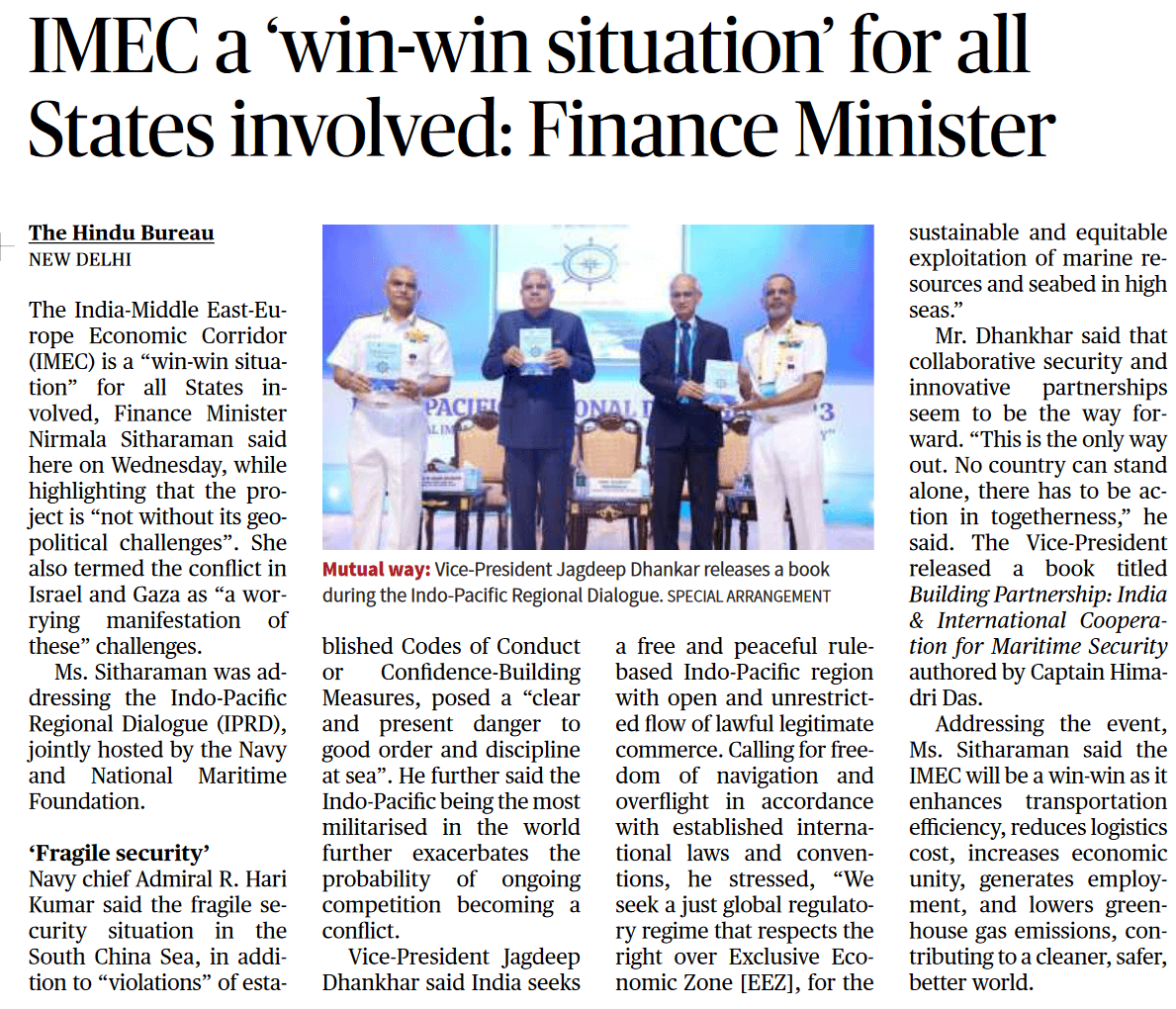 The India-Middle East-Europe Economic Corridor (IMEC) - Page No.12 , GS 2