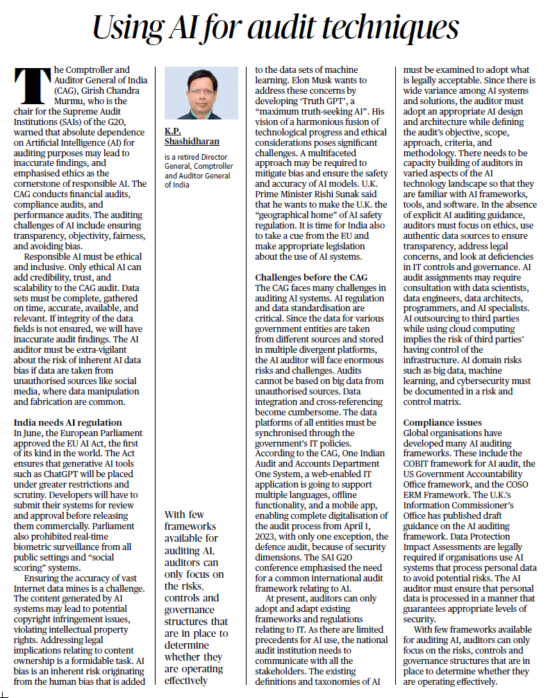 Using Al for audit techniques