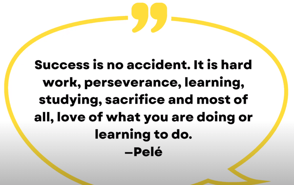 success is not a acciden. it is hard work