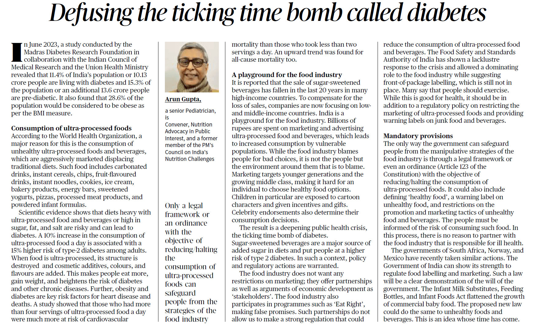 Defusing the ticking time bomb called diabetes