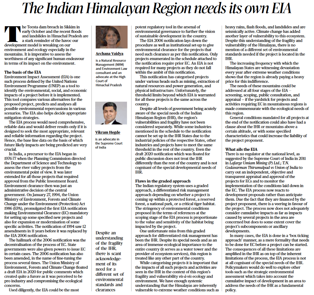 The Indian Himalayan Region needs its own EIA