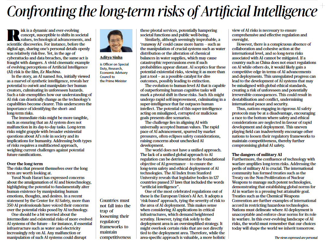 Confronting the long-term risks of Artificial Intelligence