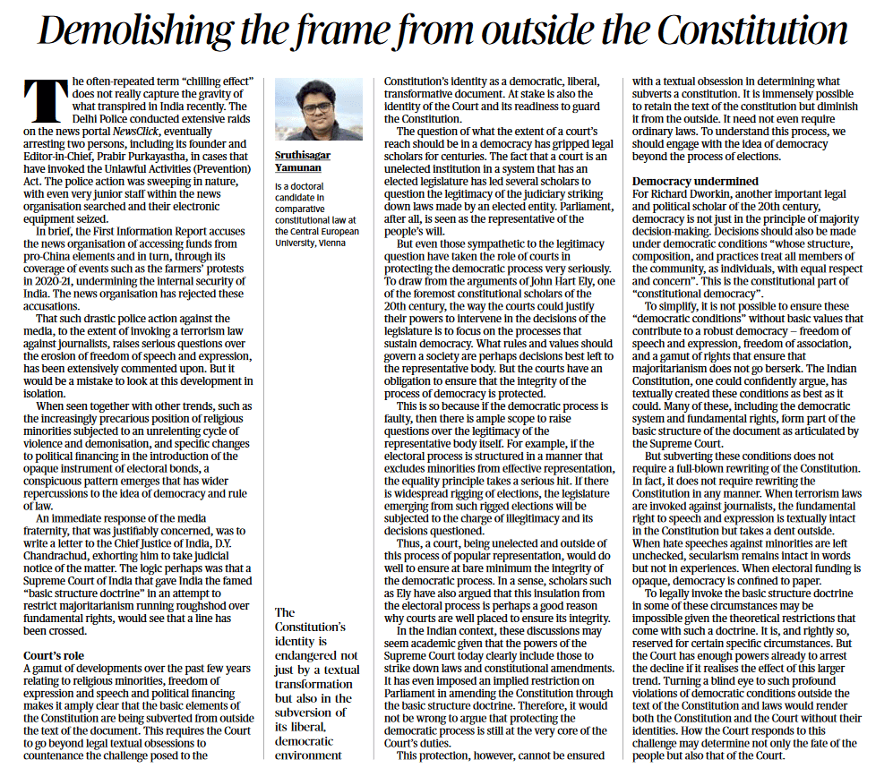 Demolishing the frame from outside the Constitution - Page No.8, GS 2