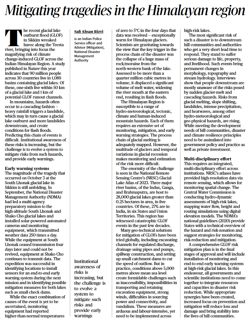 Mitigating tragedies in the Himalayan region - Page No.7 , GS 3